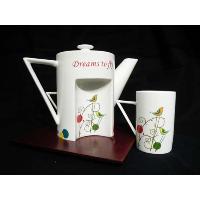 4 Piece Tea Pot Set with Wooden Tray with Gift Box